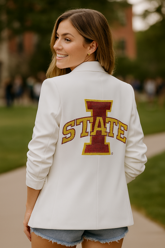 Licensed Game Day Blazer, White, Iowa State Large I State