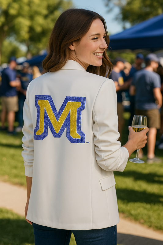Licensed Game Day Blazer, White, Montana State Block M