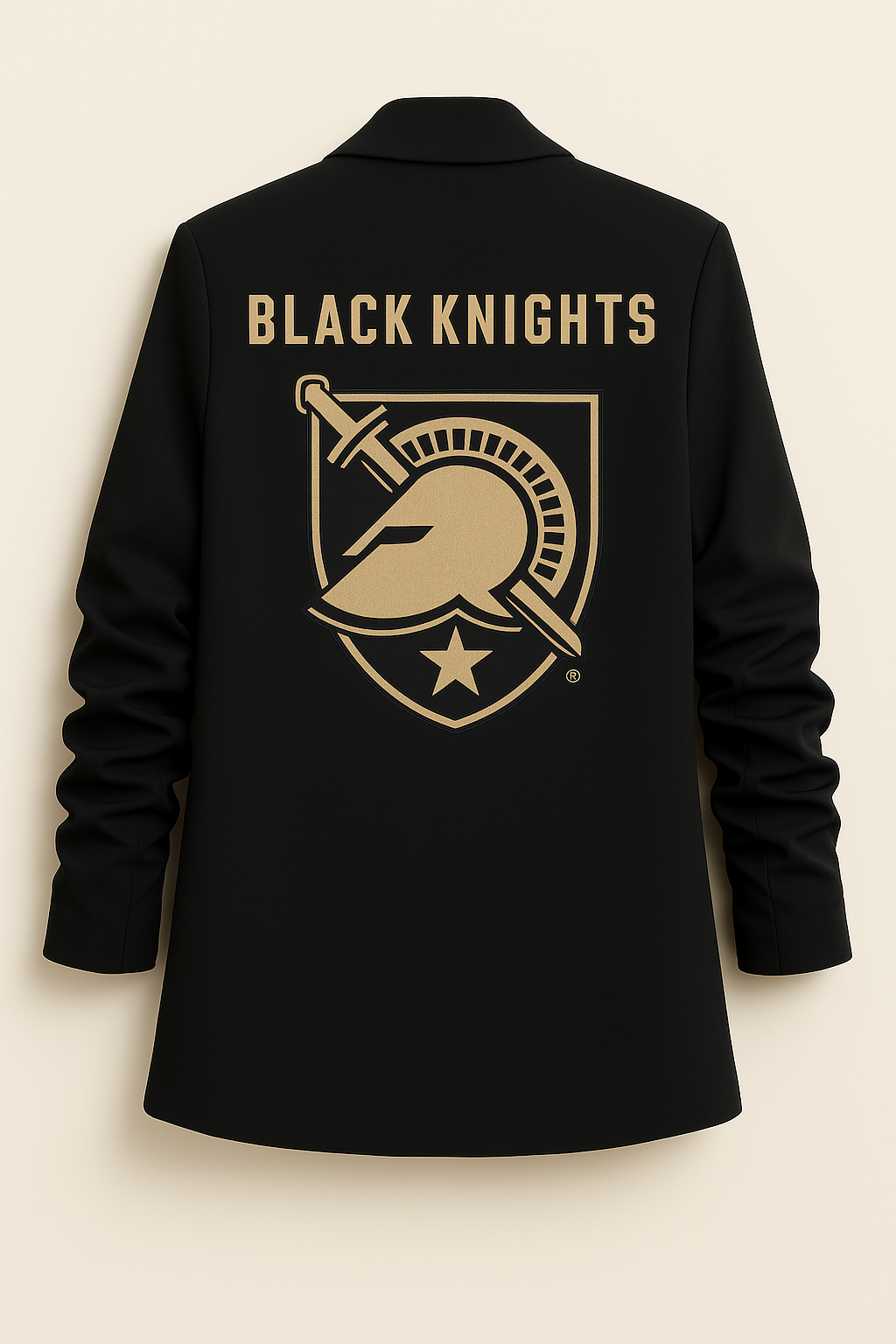 Licensed Game Day Blazer, Black Ruched, Army West Point Black Knights Shield