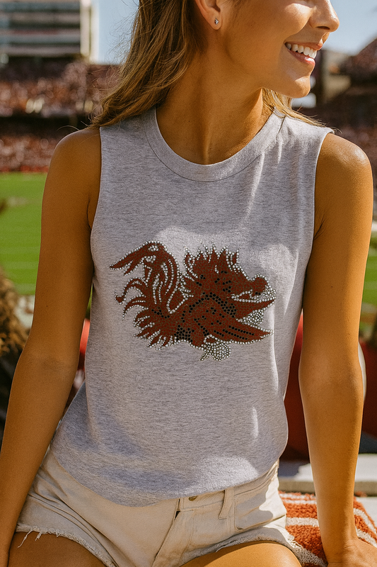 Licensed Game Day Tank Top, Gray, Univ of South Carolina Medium Gamecock