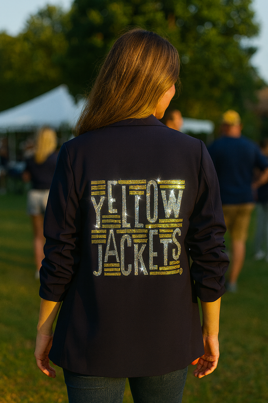 Licensed Game Day Blazer, Navy Ruched, Georgia Tech Yellow Jackets