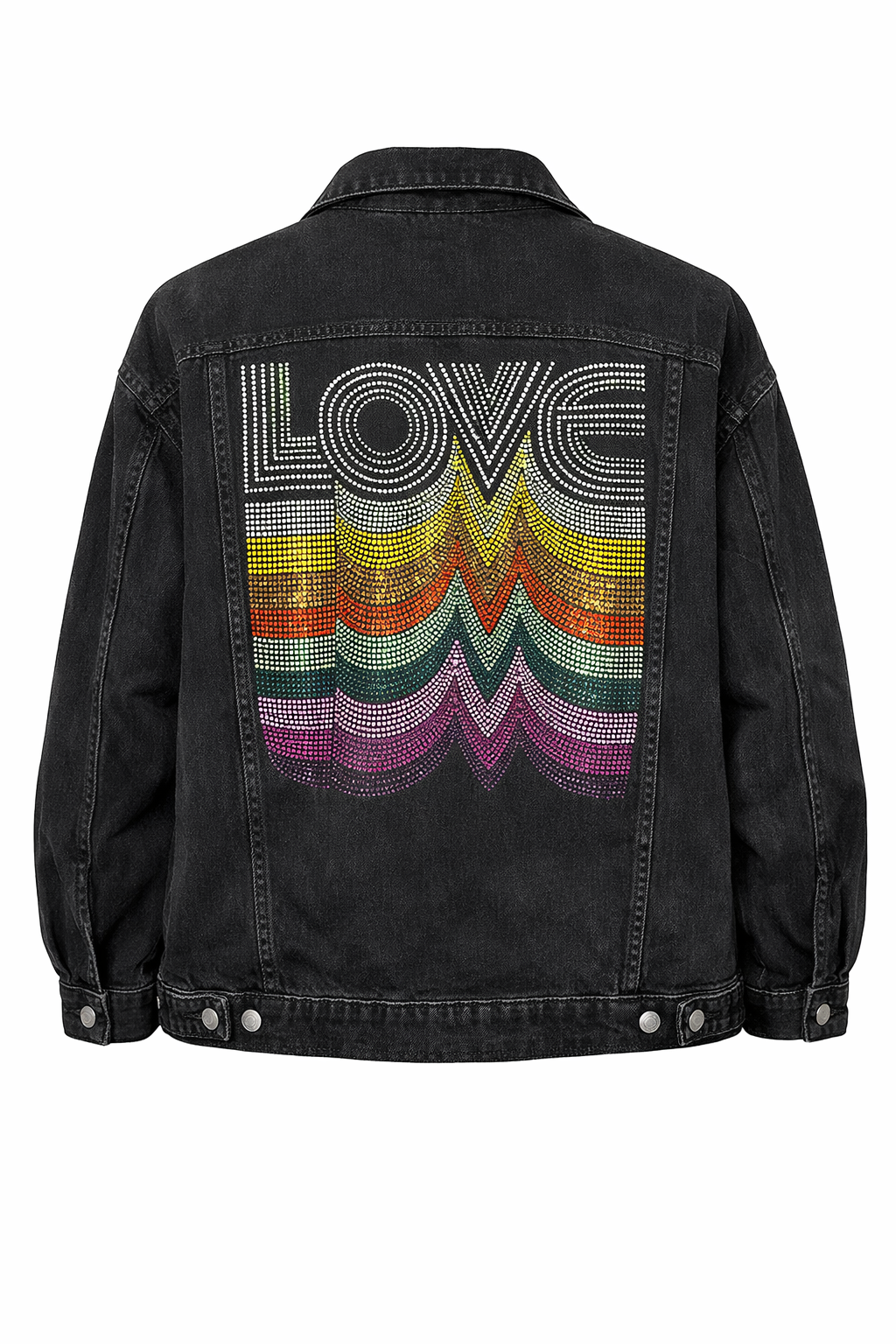 Love Repeater Black Oversized Denim Jacket