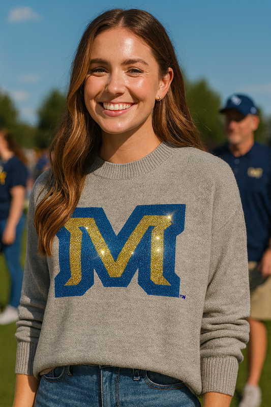 Licensed Game Day Sweater, Gray, Montana State Block M