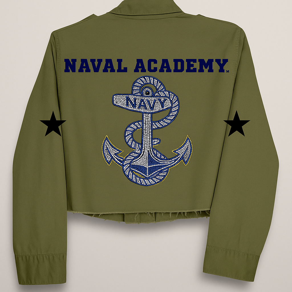 Licensed Game Day Shacket, Army Green, Naval Academy & Anchor