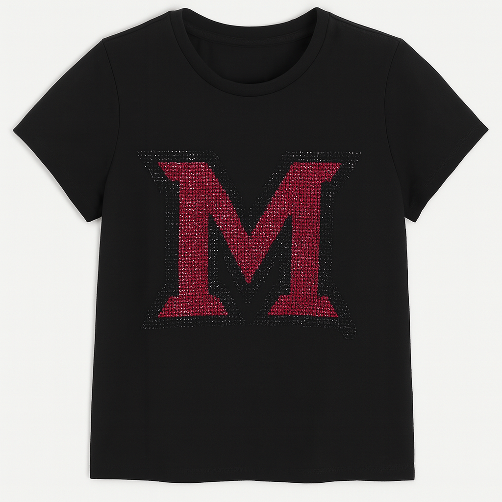 Miami of Ohio  Black Crewneck Short Sleeve T-Shirt