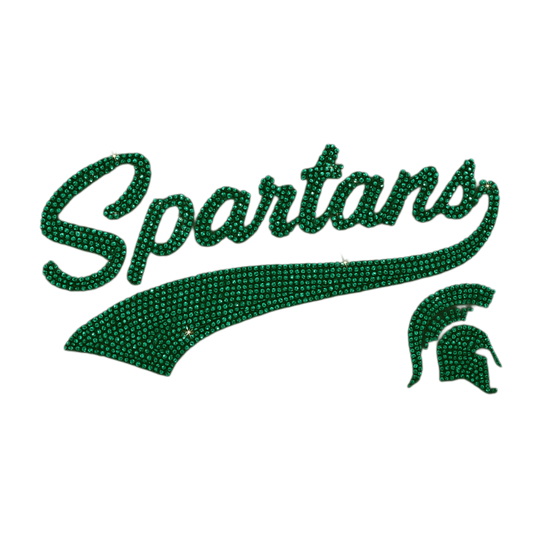 Game Day Appliqué, Crystal, Michigan State Spartans Script