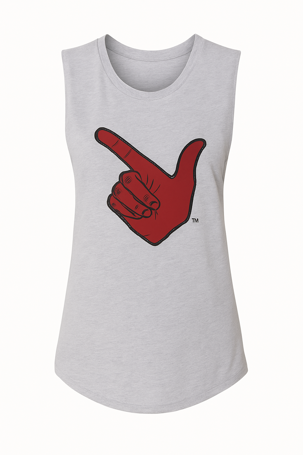 Licensed Game Day Tank Top, Gray, Texas Tech Guns Up Hand