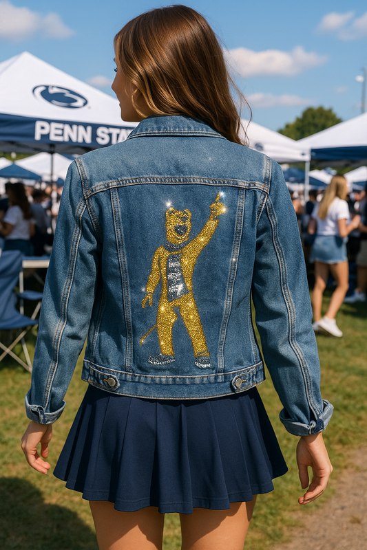 Licensed Game Day Jacket, Blue Denim, Penn State Full Mascot