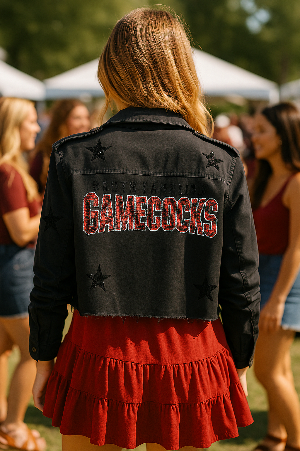 Licensed Game Day Shacket, Black, Univ of South Carolina Gamecocks Script