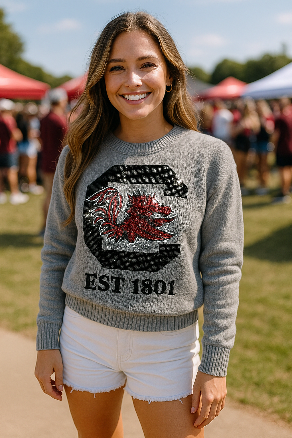 Licensed Game Day Sweater, Gray, Univ of South Carolina Est 1801
