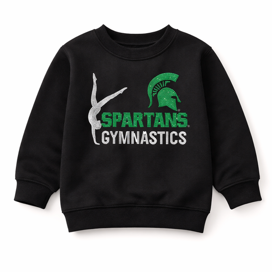 Michigan State Gymnastics KIDS Black Crewneck Sweatshirt