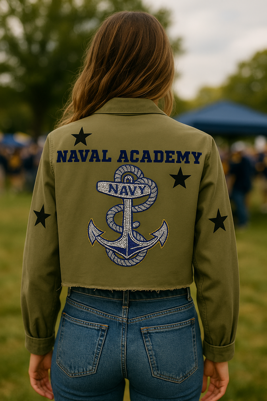 Licensed Game Day Shacket, Army Green, Naval Academy & Anchor
