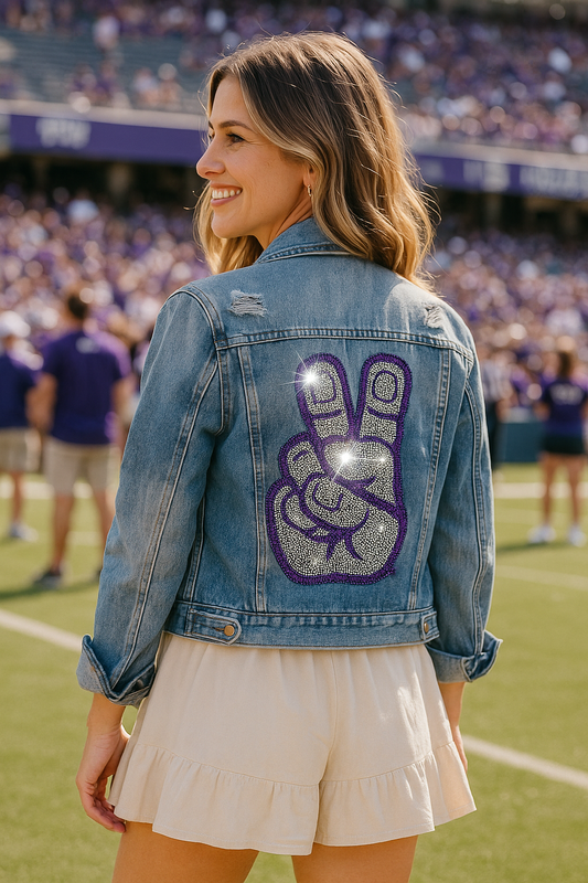 Licensed Game Day Jacket, Blue Denim, TCU Hand Mark