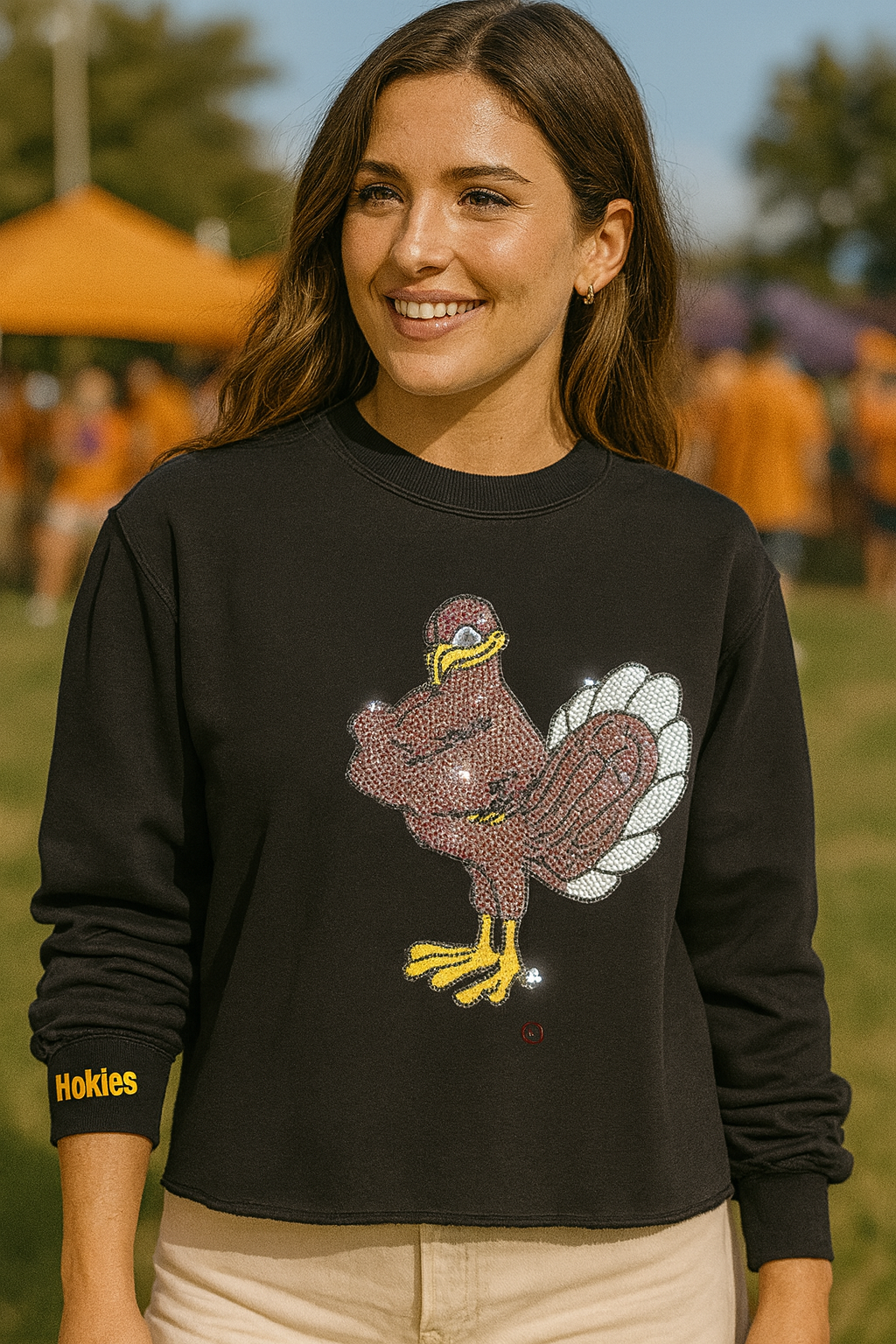 Licensed Game Day Sweatshirt, Black, Virginia Tech Hokie