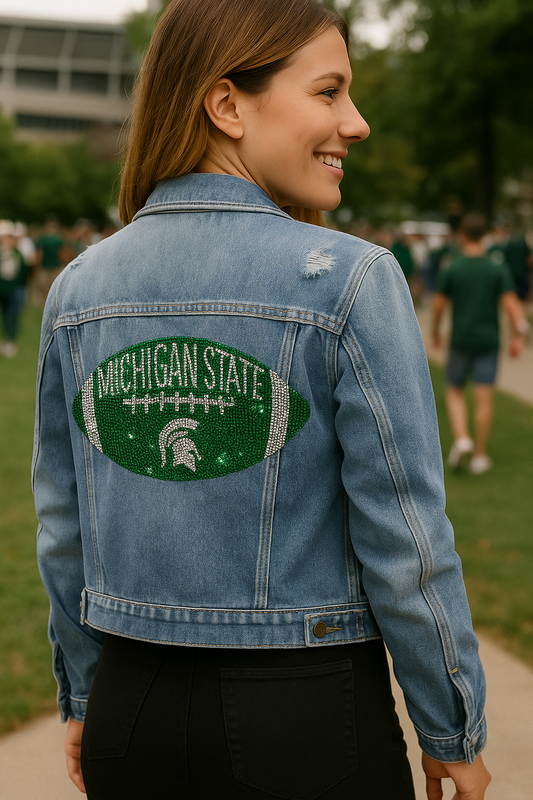 Licensed Game Day Jacket, Blue Denim, Michigan State Football