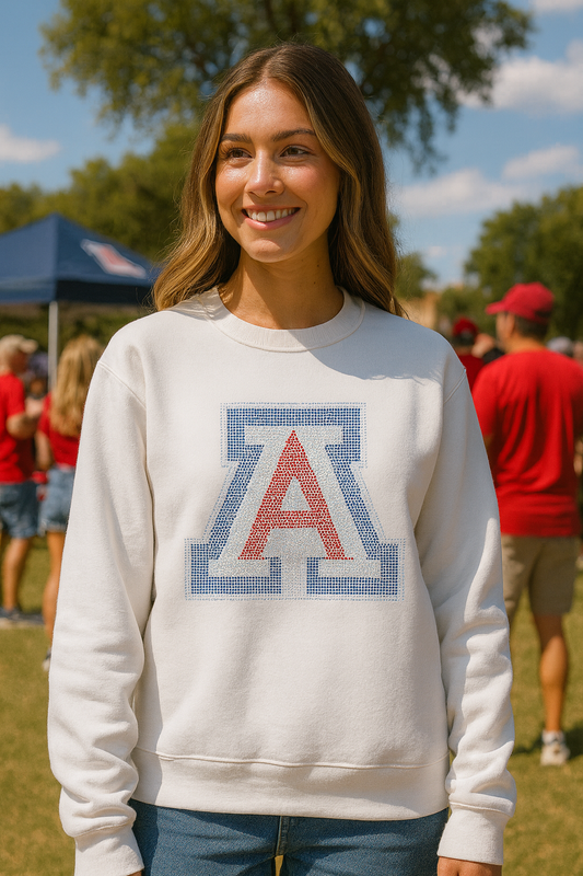 Licensed Game Day Sweatshirt, White, Univ of Arizona A