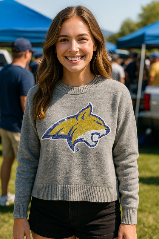 Licensed Game Day Sweater, Gray, Montana State Bobcat