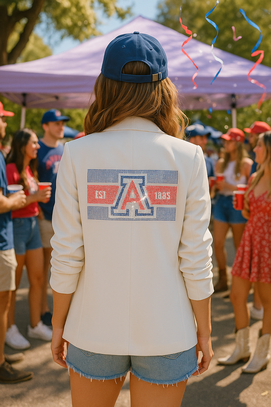 Licensed Game Day, White Blazer, Univ of Arizona Est 1885