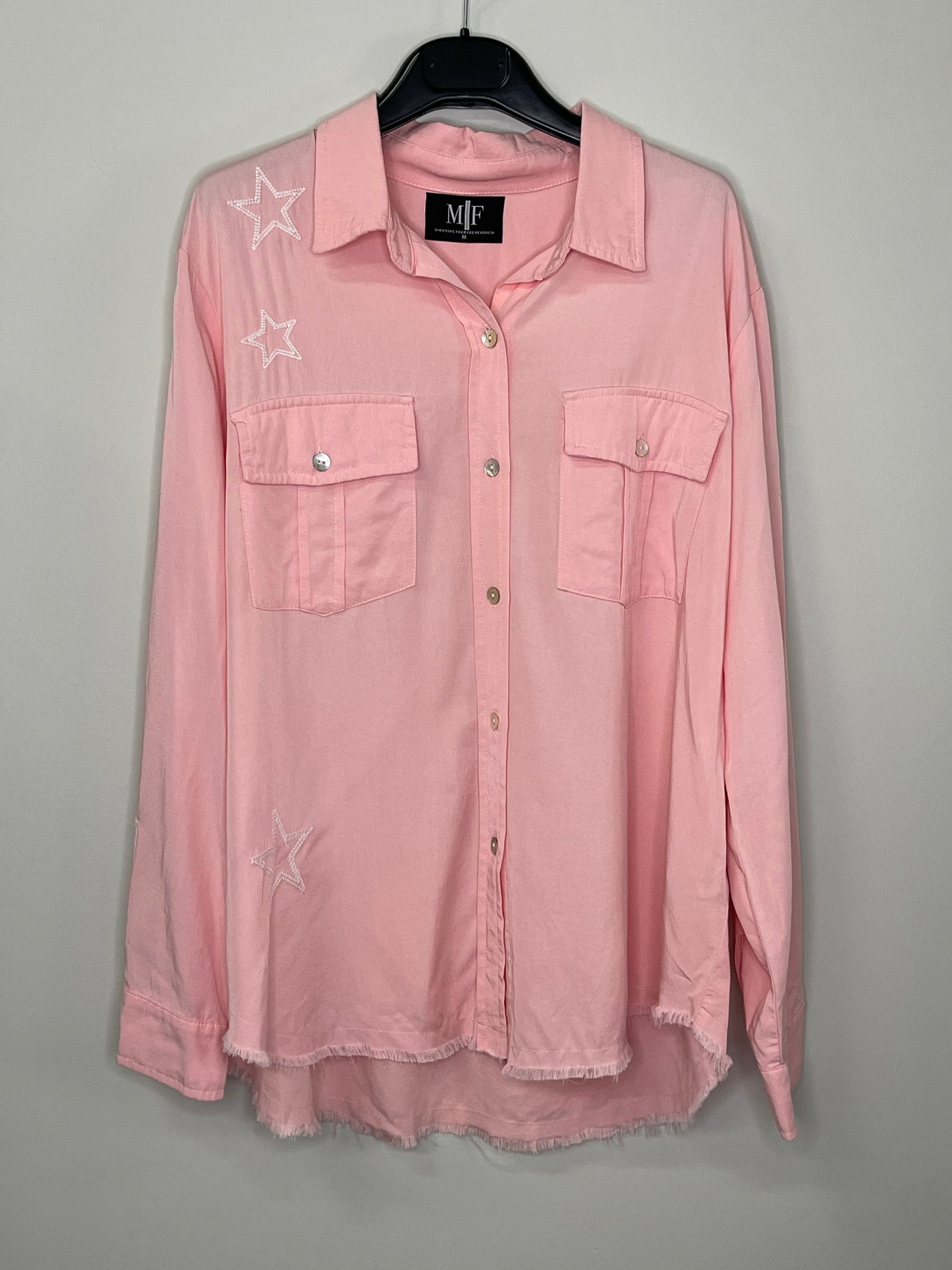 Shirt, Embroidered Star Light Pink, Love U More