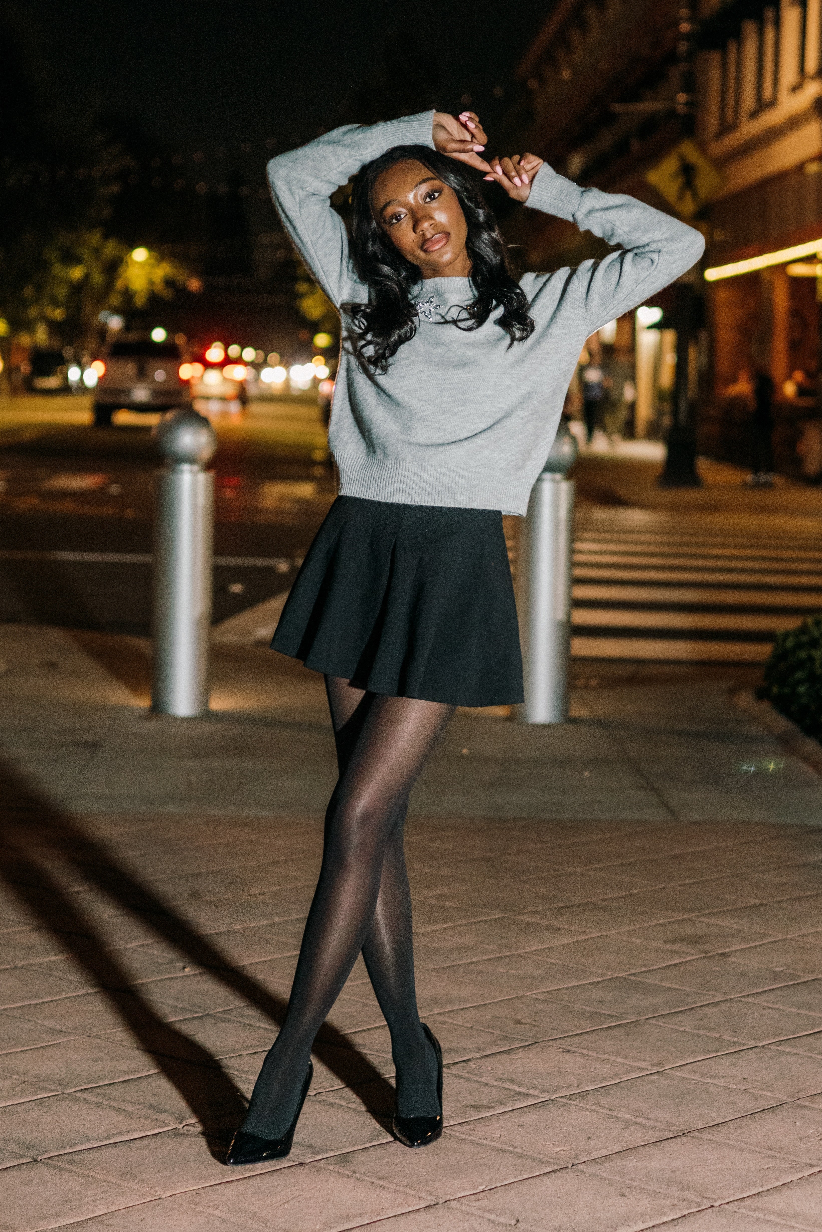 Silver Stars Gray Crewneck Sweater