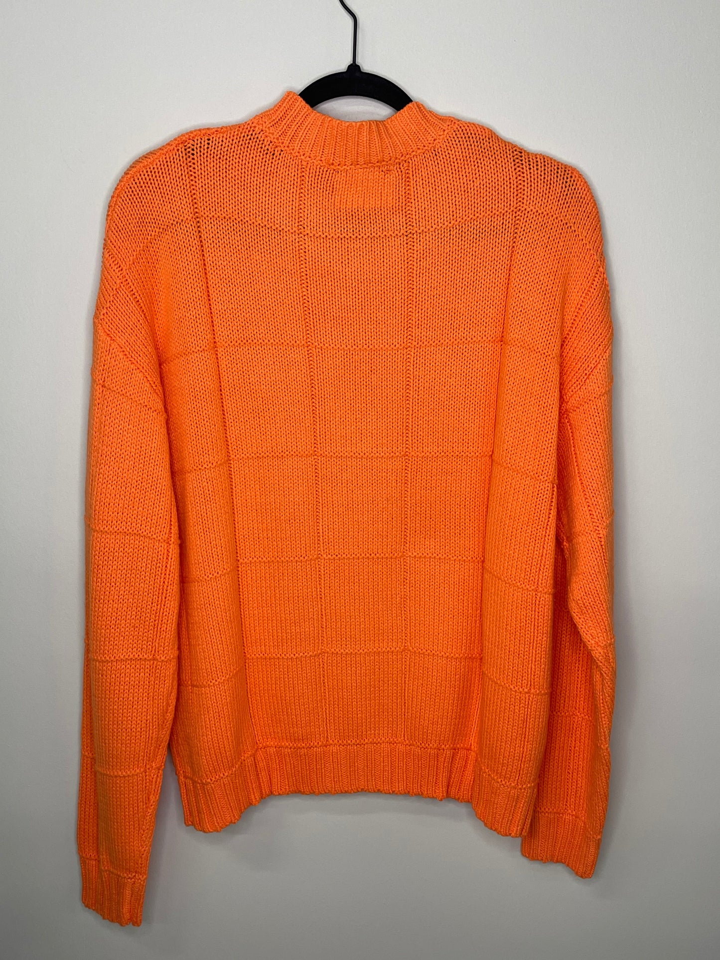 Sweater, Orange Diamond Stitch, Tiger Face