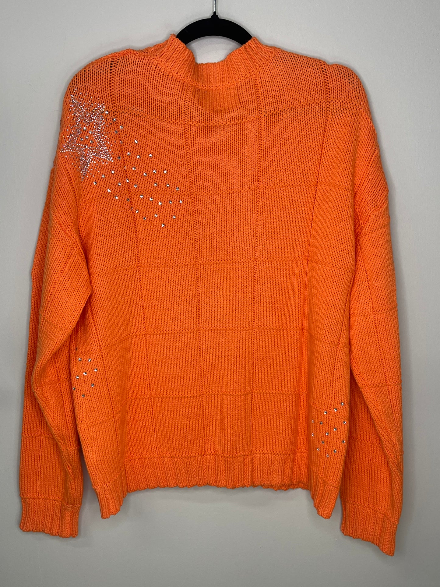 Sweater, Diamond Stitch Orange, Shooting Stars