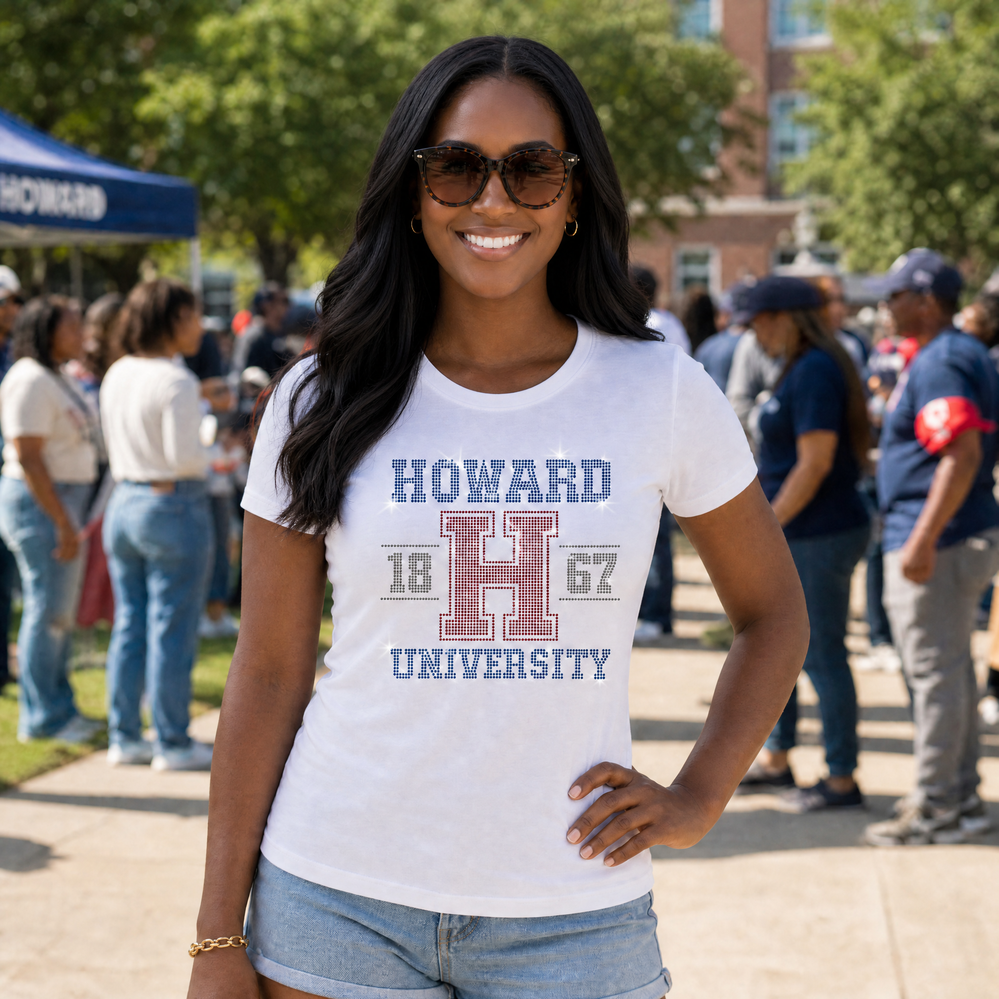 Howard University H 1867 White Crewneck T-Shirt