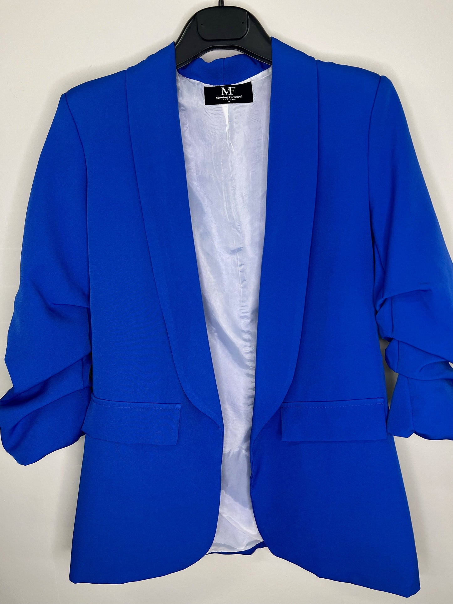 Blazer, Ruched Royal Blue, Iridescent Angel Wings