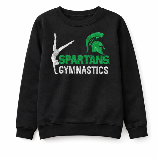 Michigan State Gymnastics Black Crewneck Sweatshirt