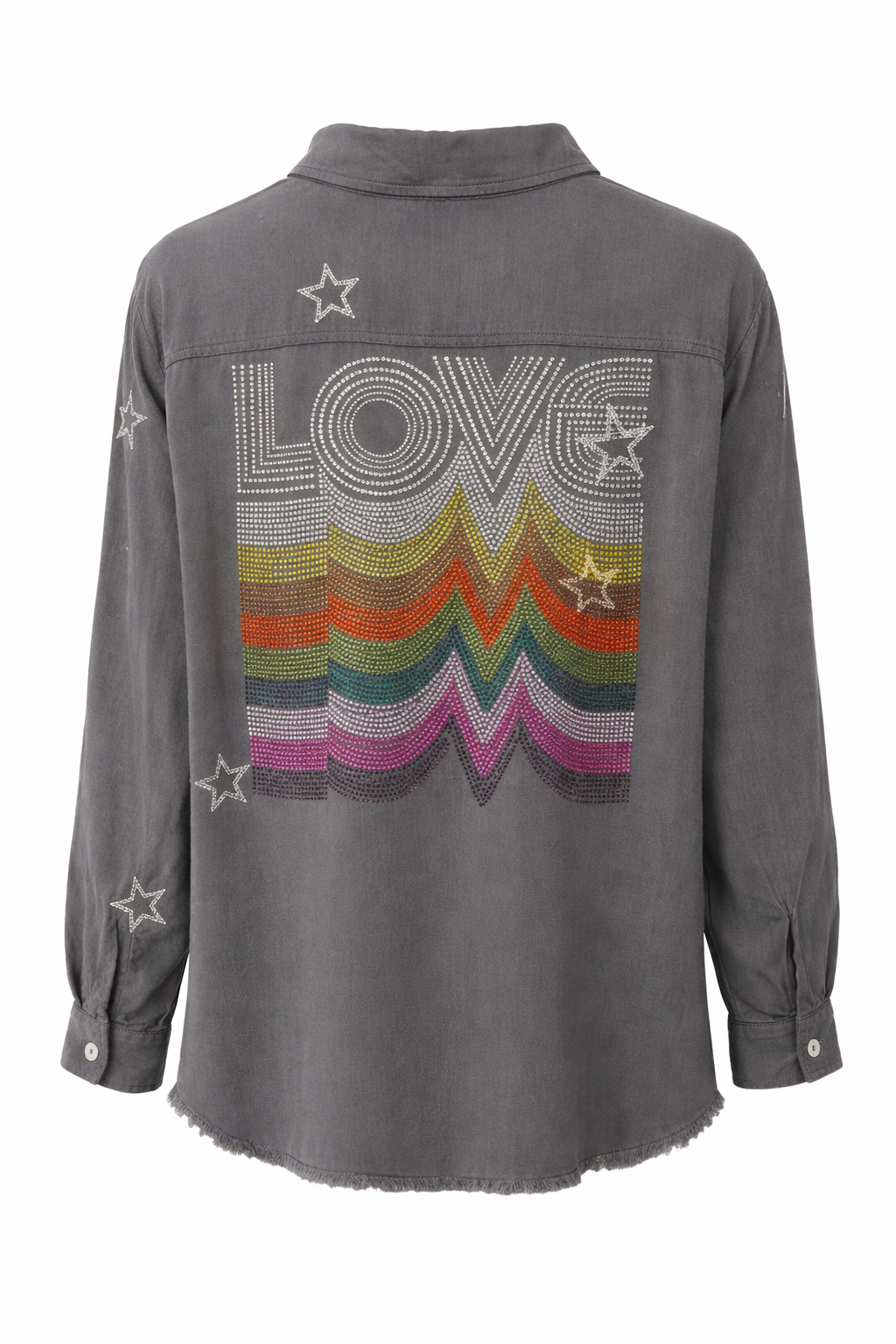 Embroidered Star Gray Love Repeater Shirt