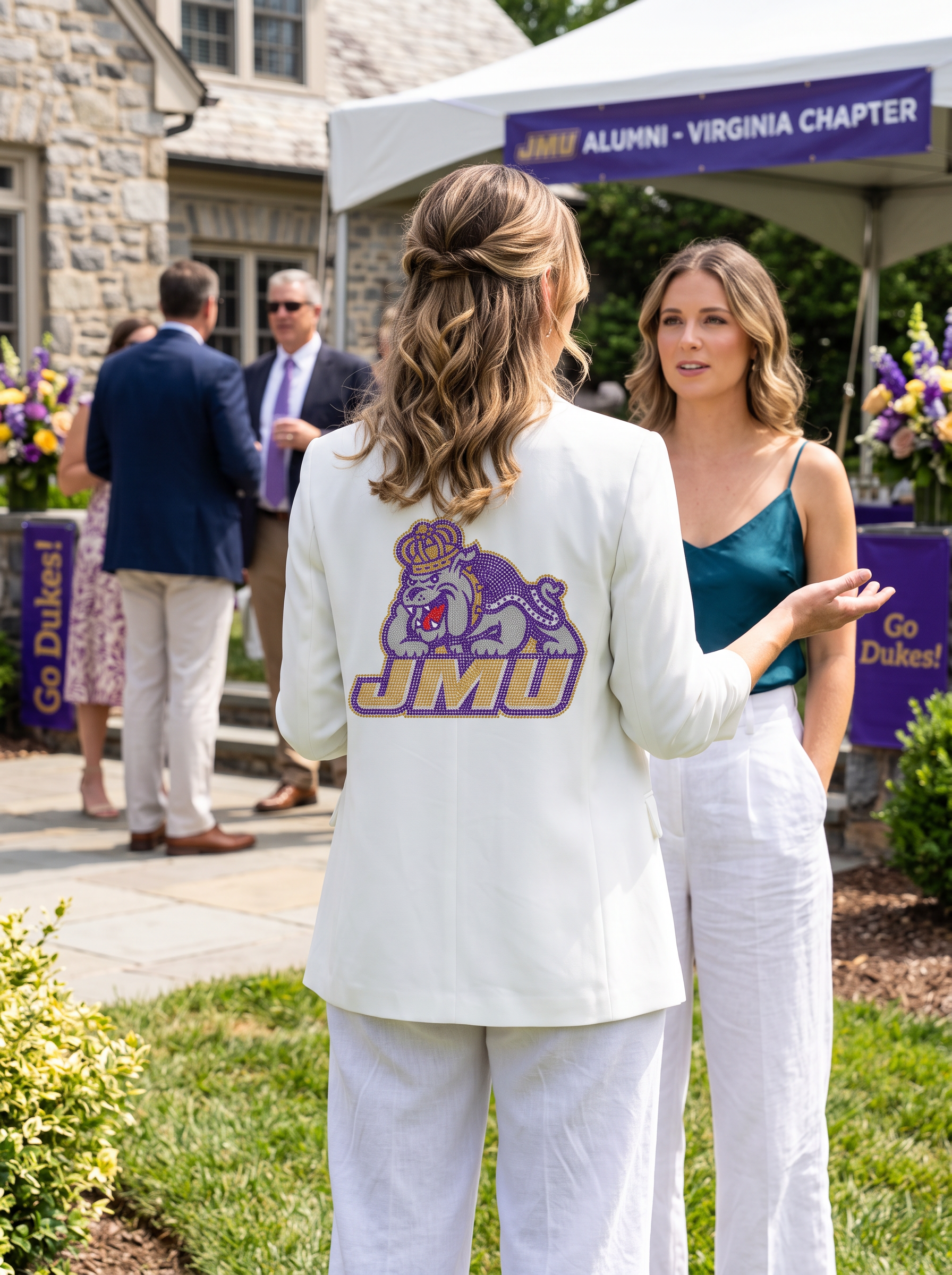 James Madison Duke White Ruched Sleeve Blazer