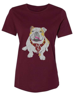 Mississippi State Bulldog Maroon Crewneck T-Shirt